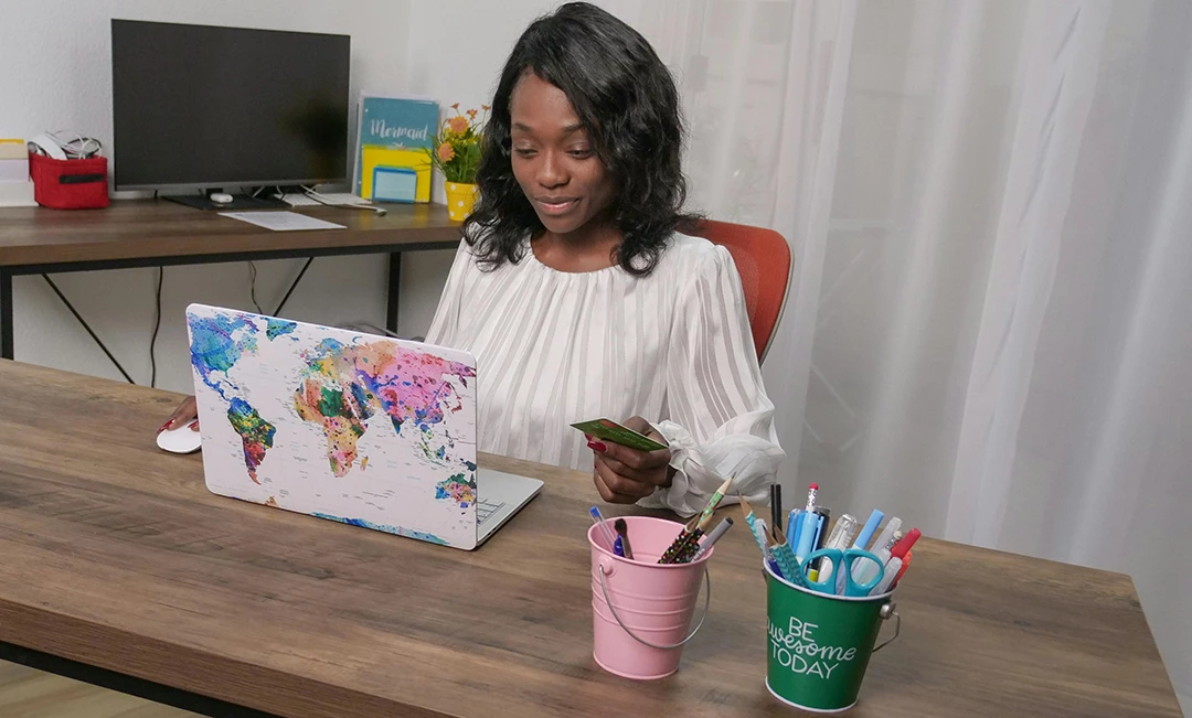 Woman checking payment options for quick and affordable STI testing in Houston services.